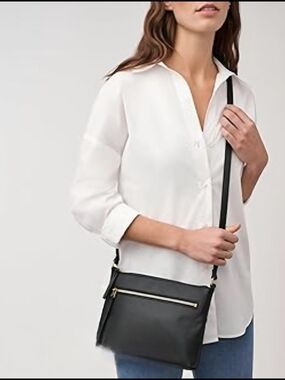 Fossil Black Leather Crossbody